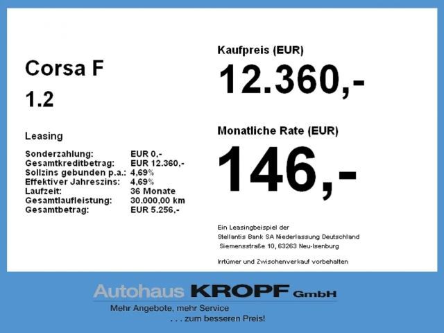 Opel Corsa F 1.2 Fin. ab 2,99% Sitzheizung,LenkradheiZ