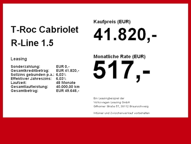 Volkswagen T-Roc 1.5 TSI Cabriolet IQ.Drive