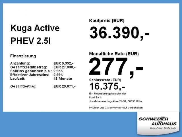 Ford Kuga Active Plug in Hybrid