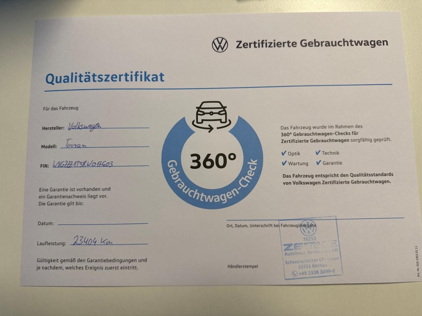 Volkswagen Touran 1.5 TSI DSG Highline R-Line