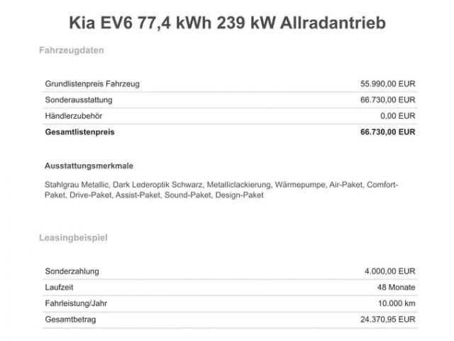 Kia EV6 77,4 kWh Air Vierwielaandrijving