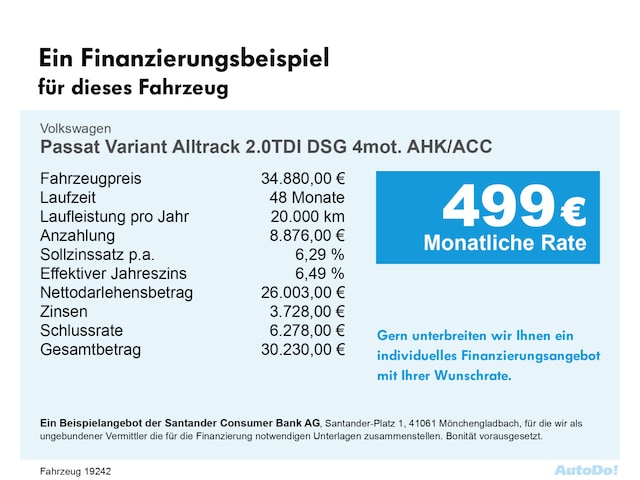 Volkswagen Passat 2.0 TDI AllTrack DSG Variant