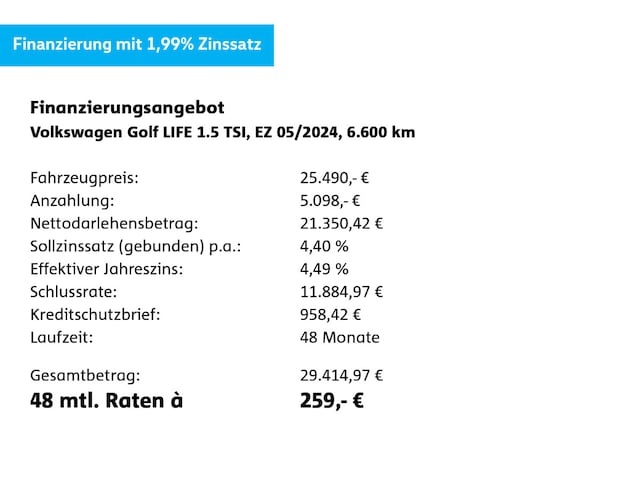 Volkswagen Golf 1.5 TSI Golf VIII Life