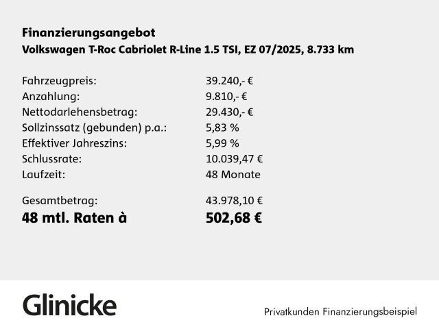 Volkswagen T-Roc 1.5 TSI Cabriolet DSG R-Line