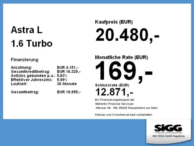 Opel Astra 1.6 Turbo Edition Turbo