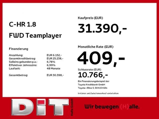 Toyota C-HR Voorwielaandrijving