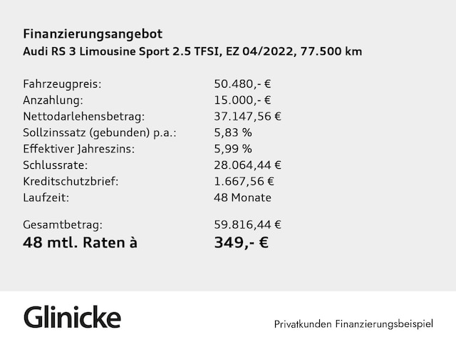 Audi RS3 Quattro S-Tronic Sedan