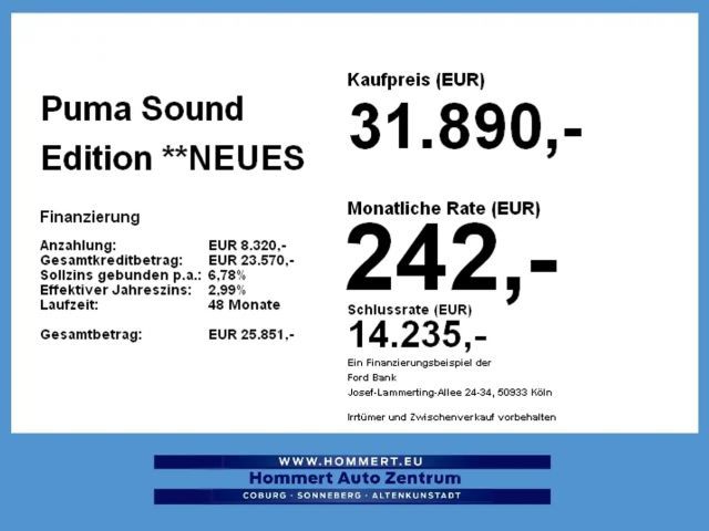 Ford Puma Sound Edition **NEUES MODELL** AHK*360°*iACC