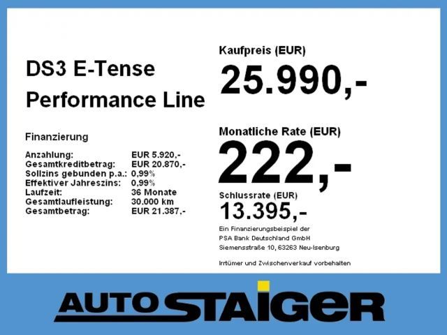 DS DS 3 E-Tense Mobiles Performance Line