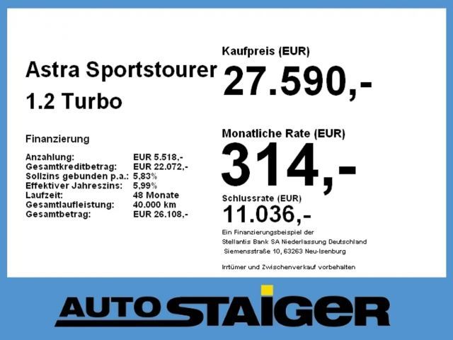 Opel Astra 1.2 Turbo Edition Turbo