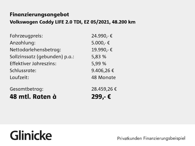 Volkswagen Caddy 2.0 TDI Life Sound