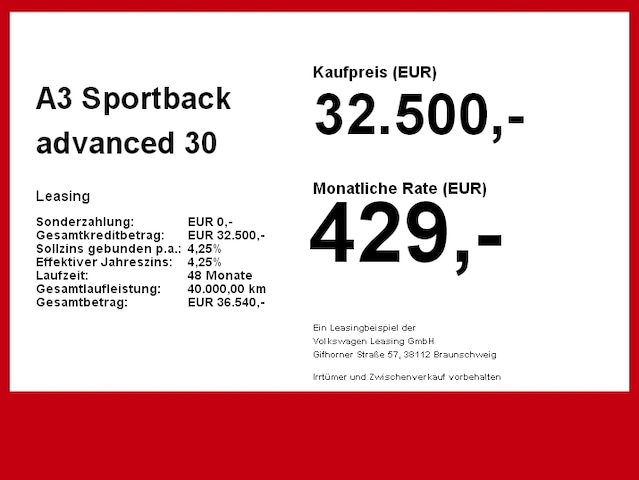Audi A3 30 TFSI S-Tronic Sportback