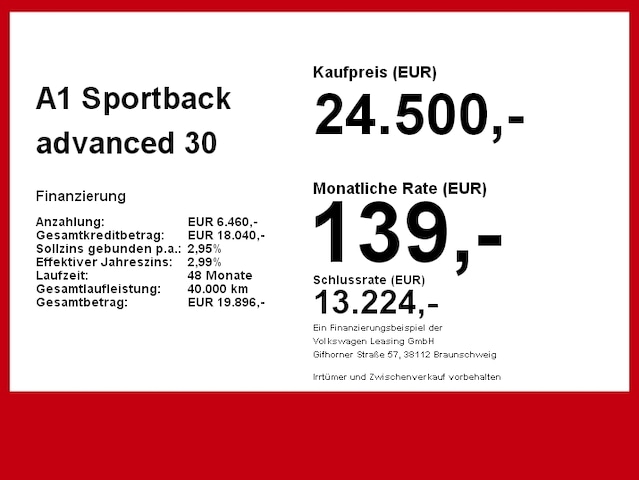 Audi A1 30 TFSI Sportback