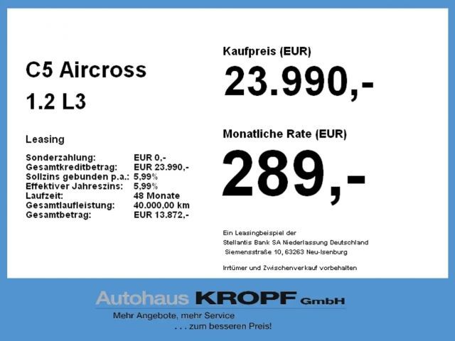 Citroën C5 Aircross 1.2 Fin. ab 2,99 % Navi,Parkpilot