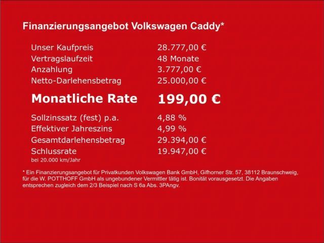 Volkswagen Caddy 2.0 TDI Combi