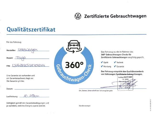 Volkswagen Taigo 1.0 TSI Life
