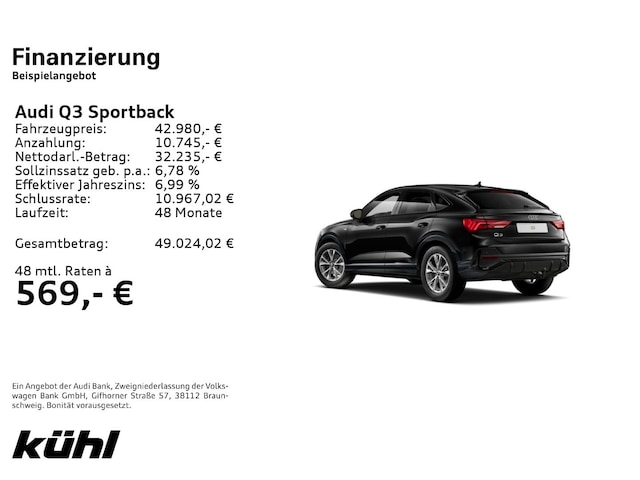 Audi Q3 35 TFSI S-Line S-Tronic Sportback
