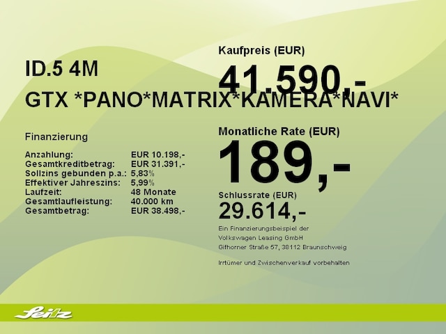 Volkswagen ID.5 4M *PANO*MATRIX*KAMERA*NAVI*