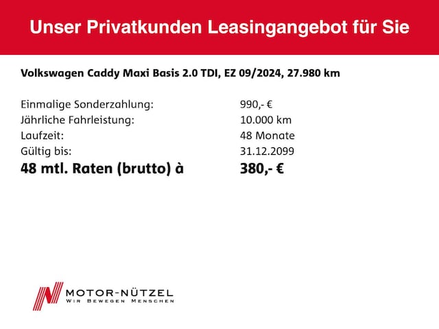 Volkswagen Caddy 2.0 TDI DSG Maxi