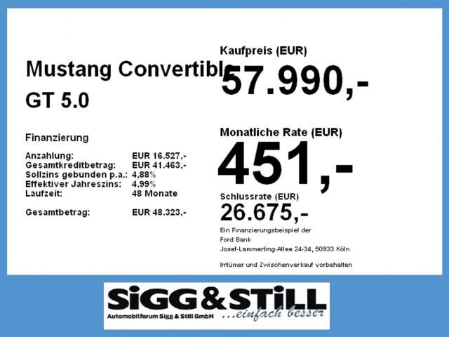 Ford Mustang Convertible GT 5.0 V8