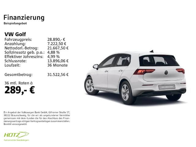 Volkswagen Golf 1.5 eTSI DSG Golf VIII Life