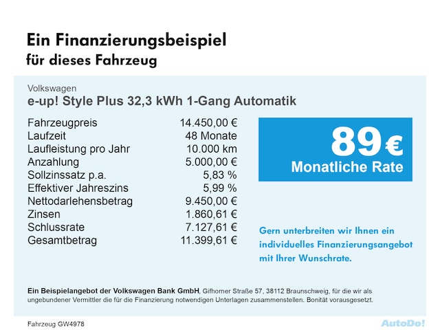 Volkswagen e-up! Plus Style