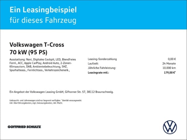 Volkswagen T-Cross T-Cross GOAL TSI NAVI SITZHEIZUNG EINPARKHILFE LED