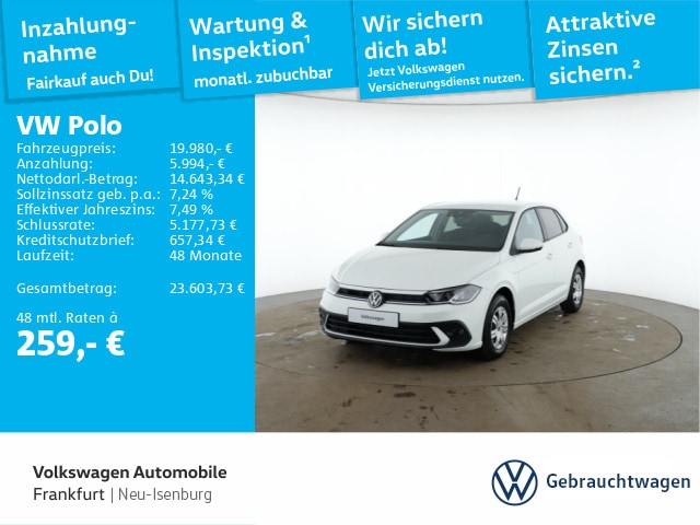 Volkswagen Polo Polo 1.0 Basis FrontAssist Klima DAB+ LED
