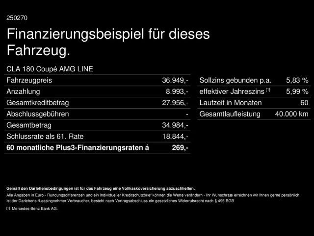Mercedes-Benz CLA 180 AMG Line Coupé