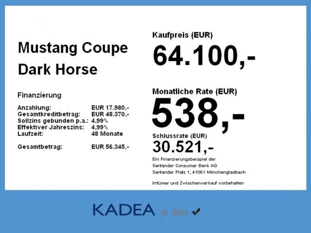 Ford Mustang Coupe Dark Horse 5.0l NAVI*IACC*B&O*SBL