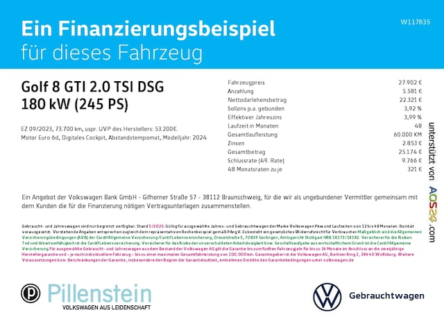Volkswagen Golf 2.0 TSI DSG GTI Style