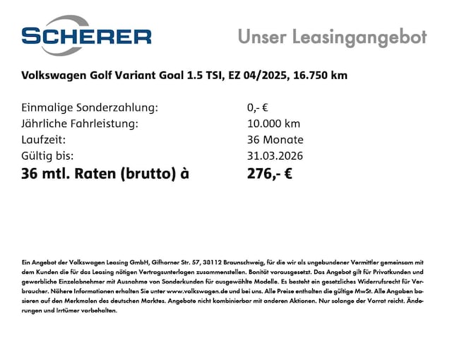 Volkswagen Golf 1.5 TSI Golf VIII Plus Variant