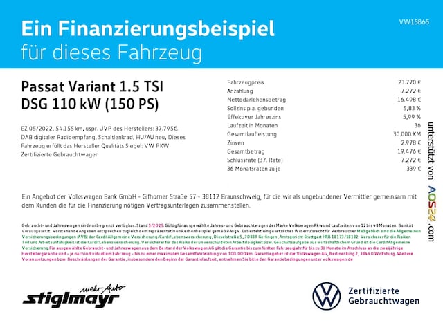 Volkswagen Passat 1.5 TSI DSG Variant