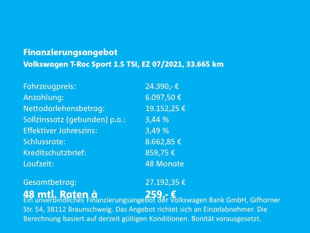 Volkswagen T-Roc 1.5 TSI Sport