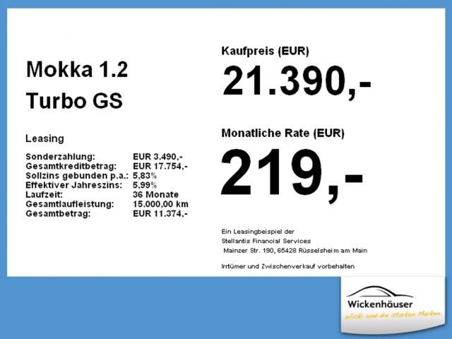 Opel Mokka 1.2 Turbo GS-Line Grand Sport Turbo