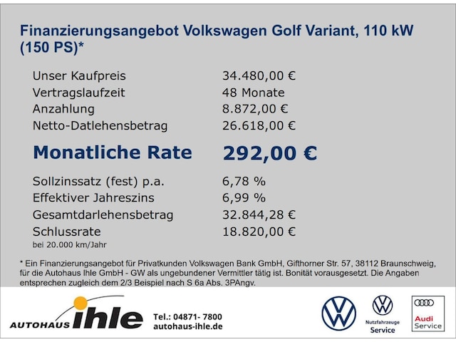 Volkswagen Golf DSG Golf VIII Style Variant