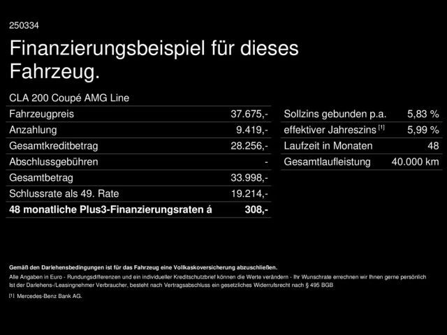 Mercedes-Benz CLA 200 AMG Line Coupé Premium