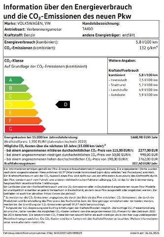 Volkswagen Taigo 1,5 l TSI "Move" MATRIX LED+KLIMA+NAVI+ESP+ALS