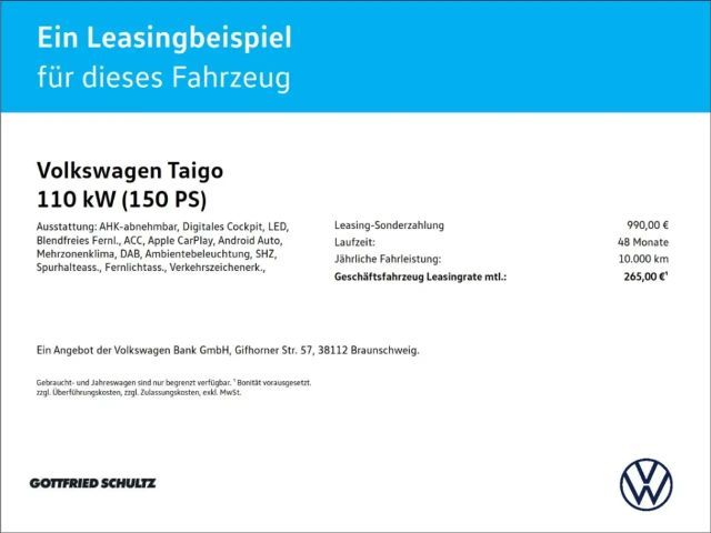 Volkswagen Taigo 1.5l TSI GOAL KAMERA LED SHZ PDC APP