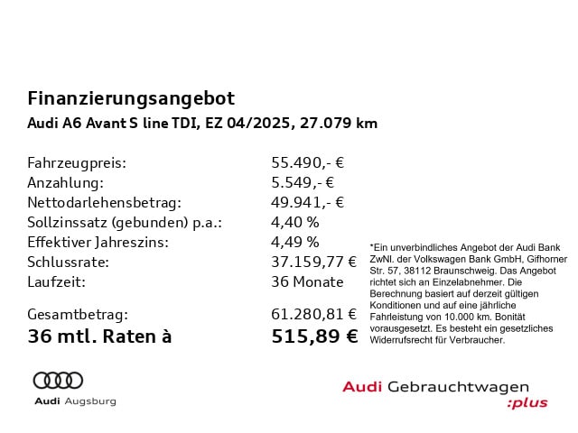 Audi A6 50 TDI Avant Quattro S-Line