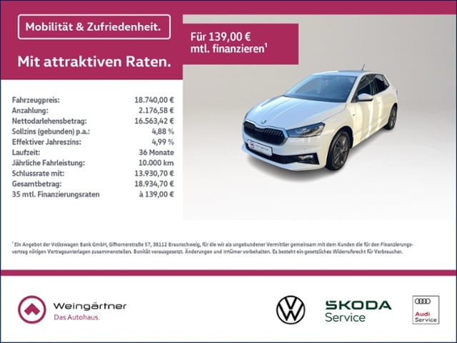 Skoda Fabia 1.0 MPI, Sicherheitspaket, Licht & Sicht Paket, SunSet, 5 Gang