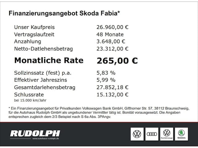 Skoda Fabia 1.0 TSI Drive