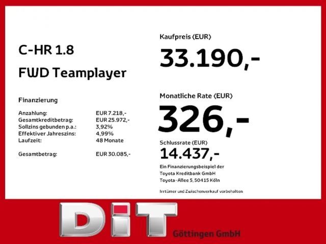 Toyota C-HR Voorwielaandrijving
