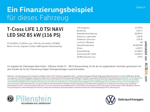 Volkswagen T-Cross 1.0 TSI Life