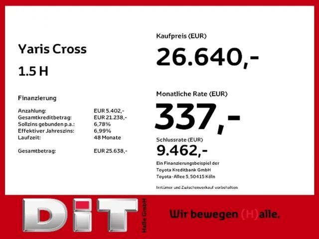 Toyota Yaris Cross 1.5 H Teamplayer Winter-Paket