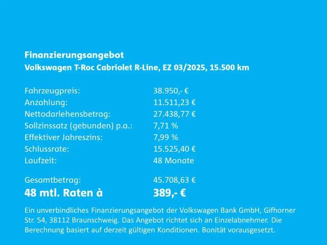 Volkswagen T-Roc Cabriolet DSG R-Line