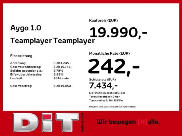 Toyota Aygo 1.0 VVT-i Comfort Hatchback Pulse