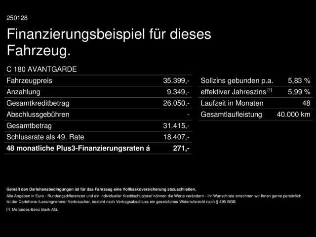 Mercedes-Benz C 180 AVANTGARDE Sedan