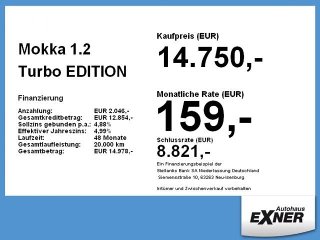 Opel Mokka 1.2 Turbo Edition Turbo