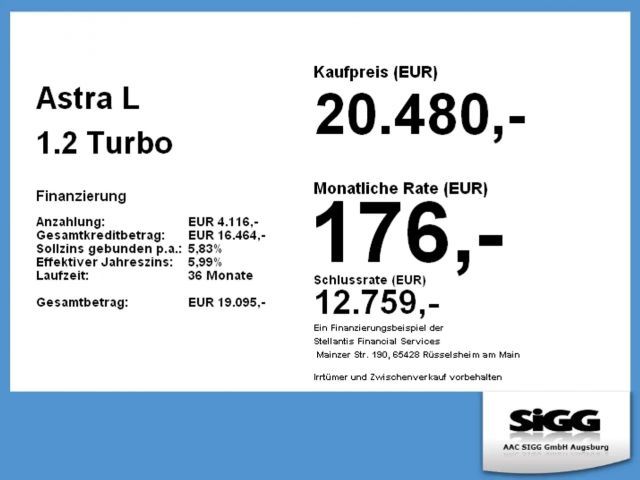 Opel Astra 1.2 Turbo Elegance Turbo